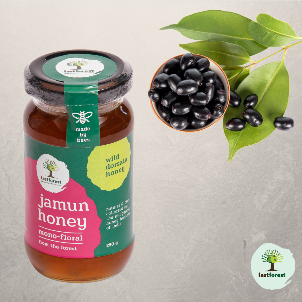 Raw, Unprocessed Wild Natural Honey with Natural extracts - Cardamom & Jamun Honey Combo