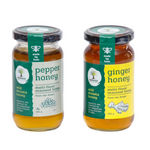 Raw, Unprocessed Wild Natural Honey with Natural Extracts - Pepper & Ginger Honey Combo