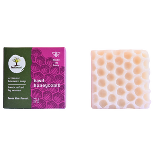 Artisanal Handmade 'Honeycomb' Beeswax Soap – Basil