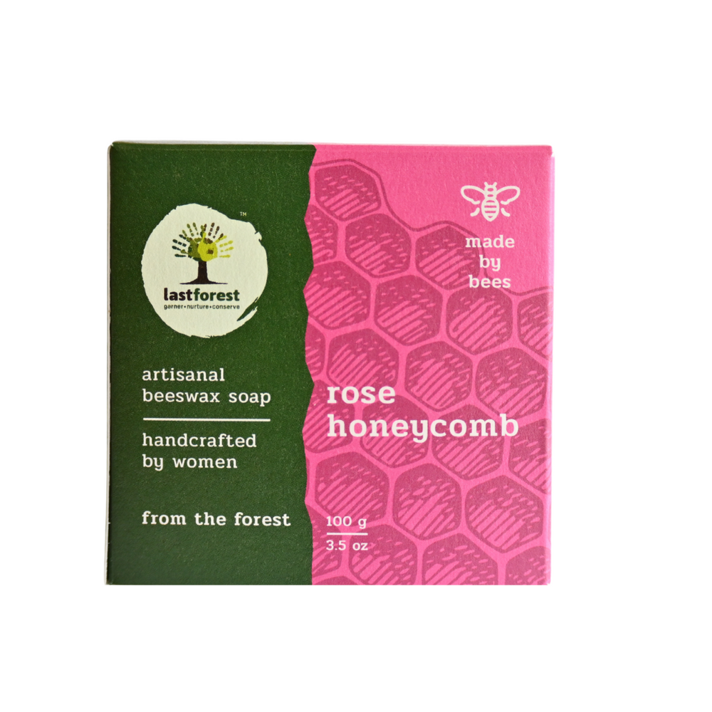 Artisanal Handmade 'Honeycomb' Beeswax Soap - Rose
