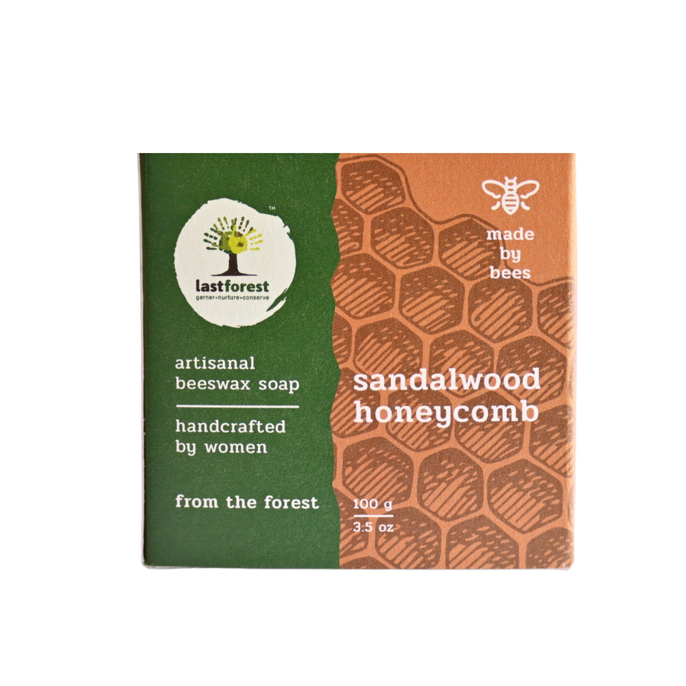 Artisanal Handmade 'Honeycomb' Beeswax Soap - Sandalwood